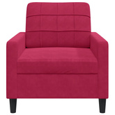 Fotel, winna czerwień, 60 cm, obity aksamitem