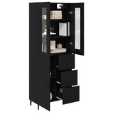 Highboard 2 szt. Czarny Dąb 69,5 x 34 x 180 cm