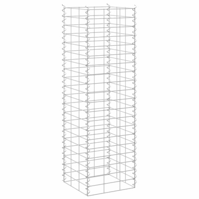 Wysokie donice gabionowe, 3 szt., 30x30x100 cm, żelazo