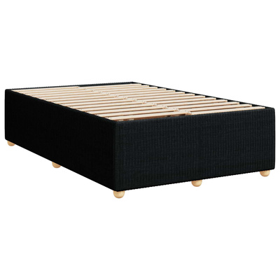 Łóżko kontynentalne z materacem Czarny 90 x 200 cm tkanina