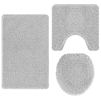Zestaw mat łazienkowych antypoślizgowych 3 pcs Szary PP