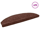 Samoprzylepne maty na schody 15 pcs brązowy 80 x 24,5 x 3,5 cm