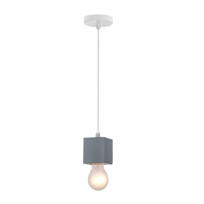Cubick lampa wisząca biały 1x20W E27 szary
