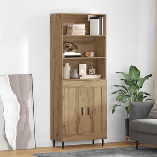 Highboard 2 szt. Dąb rzemieślniczy 69,5 x 32,5 x 180 cm