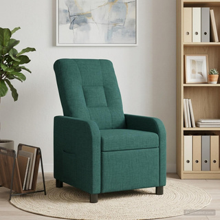 Fotel recliner Ciemnozielony tkanina