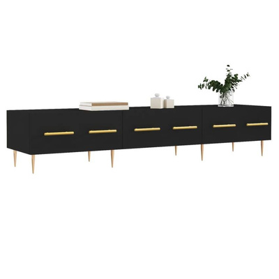 vidaXL Szafka pod TV, czarna, 150x36x30 cm, materiał drewnopochodny