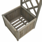Pergola ogrodowa z donicami, szara, lite drewno jodłowe