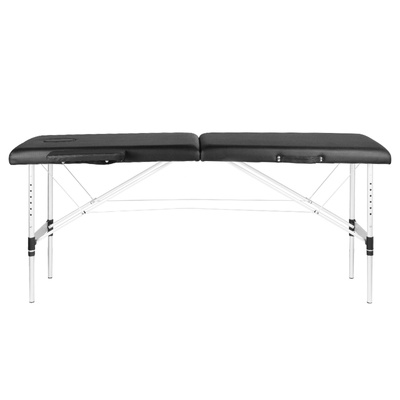 Stół składany do masażu aluminiowy komfort Activ Fizjo 2 segmenty czarny 126963
