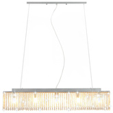 vidaXL Lampa sufitowa z kryształowymi koralikami, srebrna, 104 cm, E14