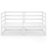 2-osobowa sofa ogrodowa, biała, lite drewno sosnowe