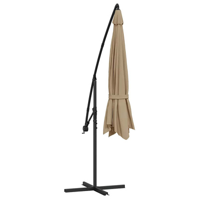 Parasol wiszący z aluminiowym słupkiem, 350 cm, taupe