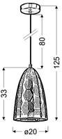Lampa sufitowa wisząca Candellux Sfinks 31-43313 stożek E27 ażurowy-miedziany