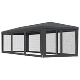 Namiot imprezowy z 8 ścianami z siatki, antracyt, 3x9 m, HDPE