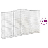 Kosze gabionowe, 10 szt, 400x50x220/240cm, galwanizowane żelazo