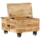 Stolik kawowy, chropowate drewno mango, 70 x 70 x 40 cm