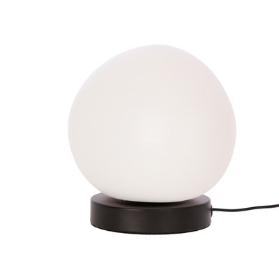 Lampa stołowa STONES minimalistyczna - biały akrylowy klosz 20 cm w kształcie kamienia - skandynawska lampka nocna do sypialni i salonu E27