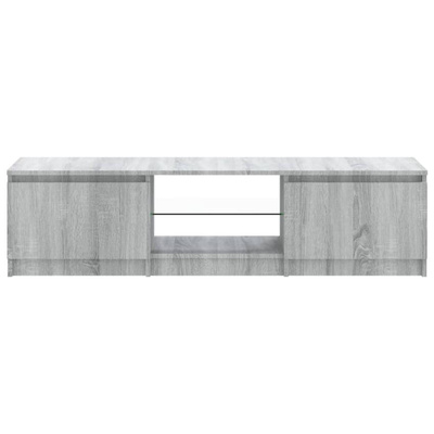 vidaXL Szafka pod TV, z LED, szary dąb sonoma, 140x40x35,5 cm
