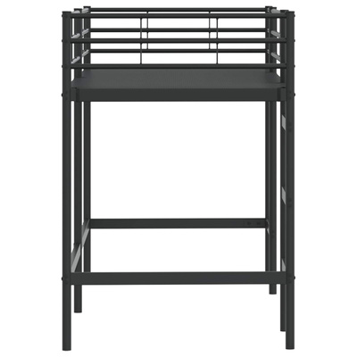 Łóżko piętrowe dla dzieci Gładki Czarny 75 x 190 cm Stal