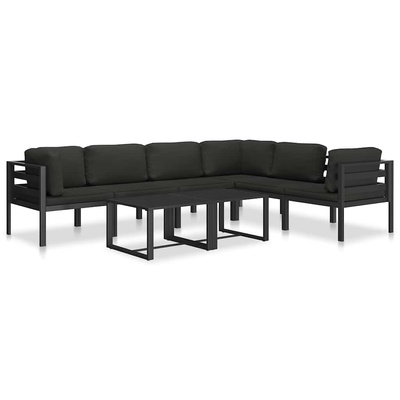 vidaXL Fotel z poduszkami, aluminium, antracytowy