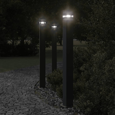 Zewnętrzna lampa stojąca, czarna, 110 cm, aluminium