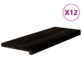 Stopnie schodowe 12 szt. brązowoczarne 70x25x2 cm lite drewno dębowe