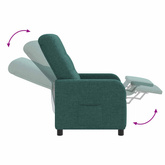 Fotel recliner Ciemnozielony tkanina