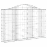 Kosze gabionowe, 2 szt, 200x30x120/140 cm, galwanizowane żelazo