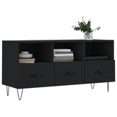 vidaXL Szafka pod TV, czarna, 102x36x50 cm, materiał drewnopochodny model standard