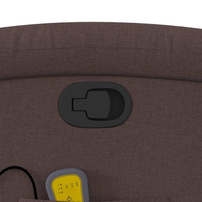 vidaXL Rozkładany fotel masujący, ciemnobrązowy, obity tkaniną