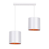 Lampa wisząca z abażurami Atlanta biała podwójna na listwie nowoczesna
