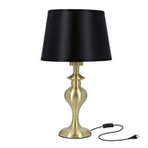 Lampka nocna Prima gold z abażurem czarnym metalowa glamour