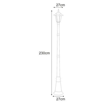 ogrodowa stojąca K-7064A/1 CZARNY/ZŁOTY z serii STANDARD Lampa
