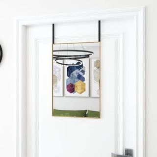 vidaXL Lustro na drzwi, złote, 40x60 cm, szkło i aluminium
