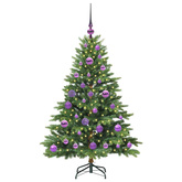 Sztuczna choinka z 150 diodami LED Zielony 120 cm PE i PVC
