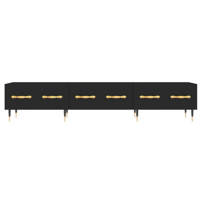 vidaXL Szafka pod TV, czarna, 150x36x30 cm, materiał drewnopochodny