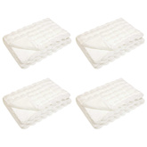 Koc antypoślizgowy z sztucznego futra królika Olite 4 pcs Biały