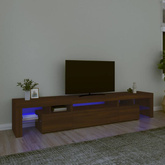 vidaXL Szafka pod TV z oświetleniem LED, brązowy dąb, 215x36,5x40 cm