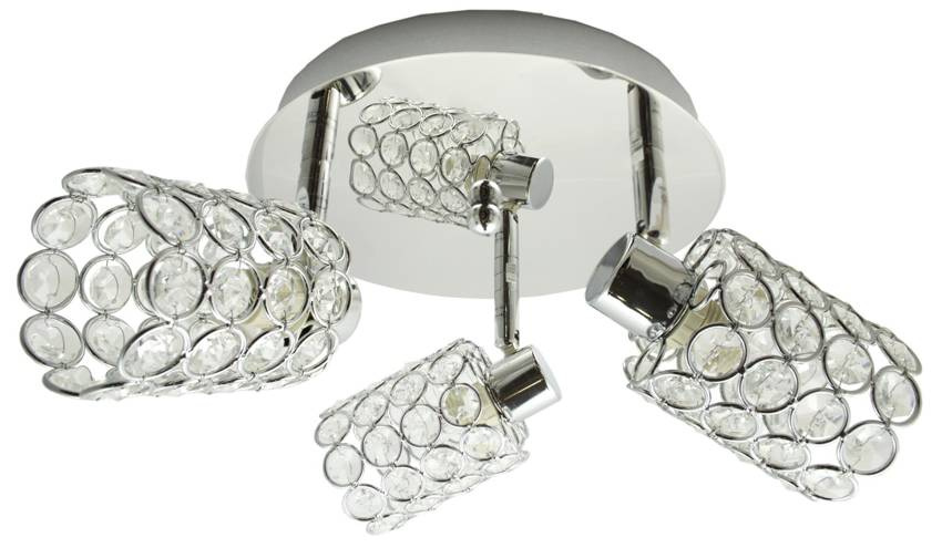 Lampa sufitowa York spot regulowana 3-punktowa do salonu metalowa