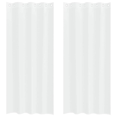 Firany Voile z zasłonami 2 pcs Biały 245 x 140 cm Poliester