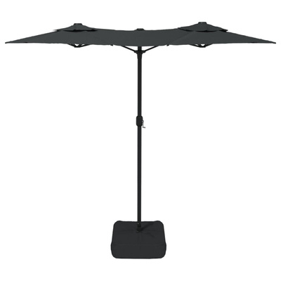Podwójny parasol ogrodowy, antracytowy, 316x145 cm