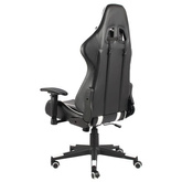 vidaXL Obrotowy fotel gamingowy, biały, PVC