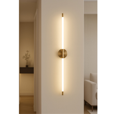 Kinkiet designerski Abigali Linear 14W nowoczesny złoty