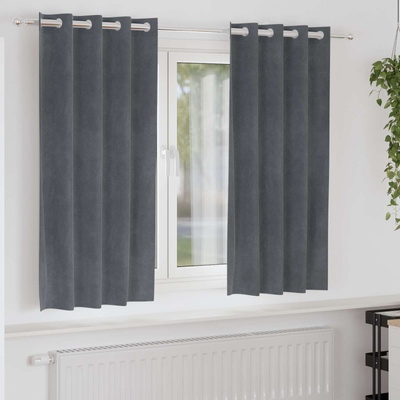 Zasłony zaciemniające 2 pcs Jasnoszary 140 x 175 cm Aksamit