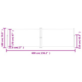 Zwijana markiza boczna na taras, antracytowa, 180 x 600 cm