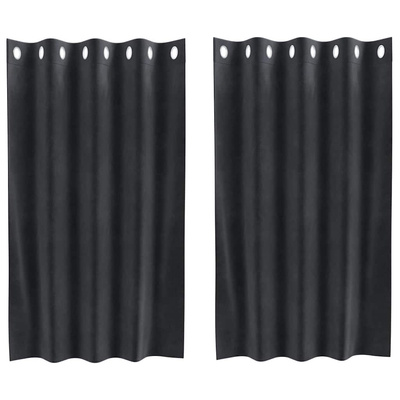 Zasłony zaciemniające 2 pcs Ciemnoszary 140 x 140 cm Aksamit