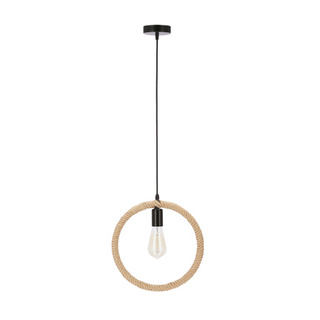 Kolo lampa wisząca czarny+beżowy 1x40W E27