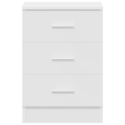 Szafka nocna, biała, 38x35x56 cm, materiał drewnopochodny