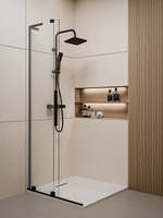 KABINA WALK-IN PRZESUWNA 90 CM, TRANSP 8 MM, CZARNY