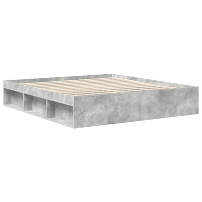 Ramka łóżka Betonowy 180 x 200 cm Lite drewno sosnowe