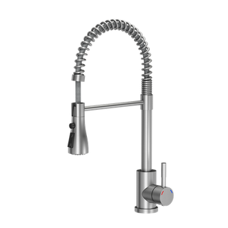 SALMA SteelQ stalowa bateria kuchenna sprężyna stal szczotkowana